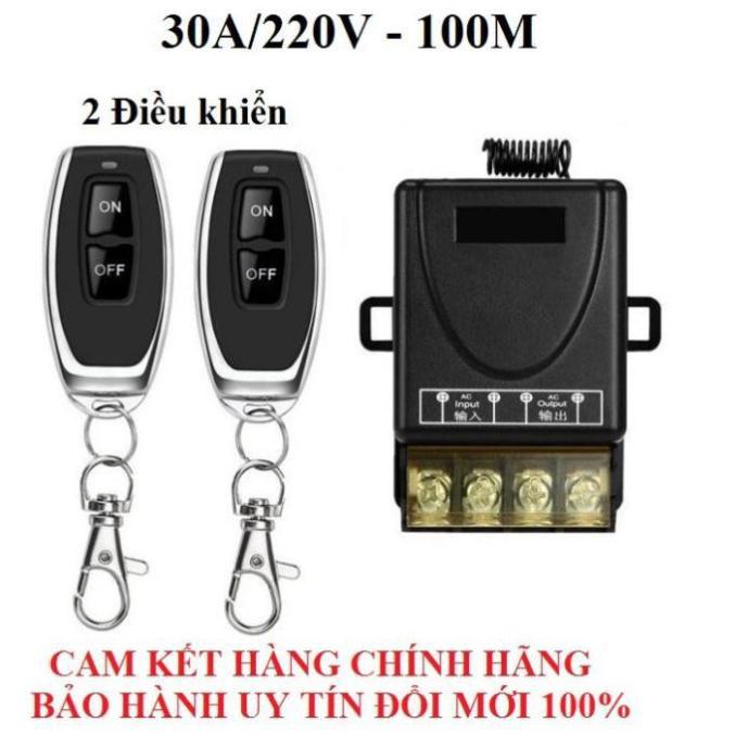 Công tắc điều khiển từ xa 100M bật tắt máy bơm, động cơ công suất lớn 30A/220V (Đen)