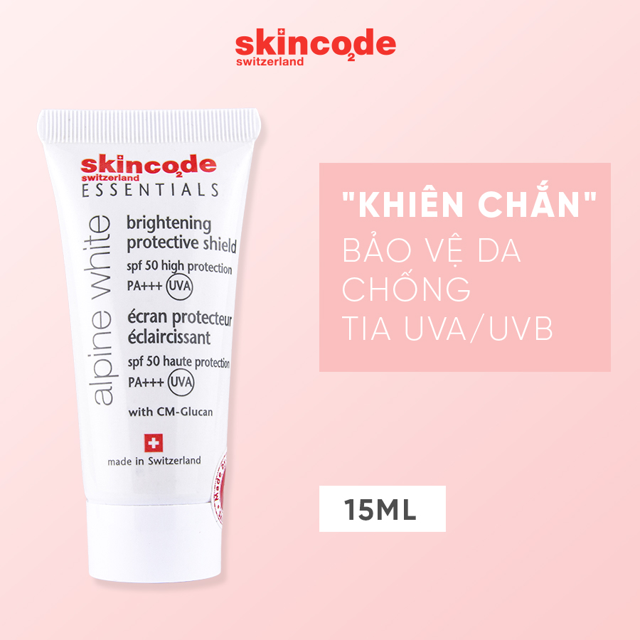 Nhũ tương chống nắng Skincode Alpine White Brightening Protective Shield SPF50/PA+++ 30ml - MS 1605