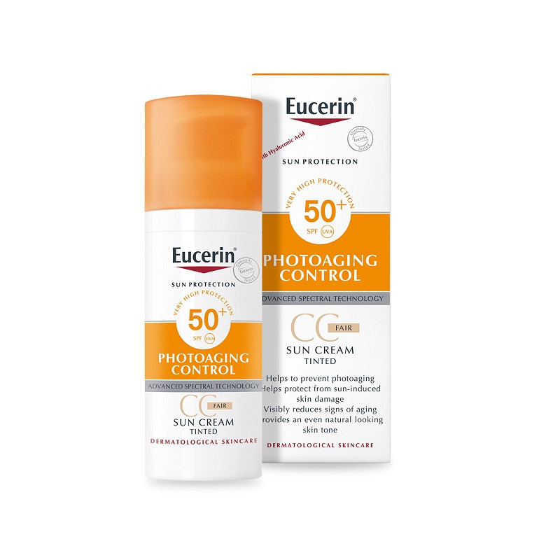 Kem chống nắng có màu thích hợp da nhạy cảm Sun Creme Tinted CC Fair SPF 50+ - Eucerin
