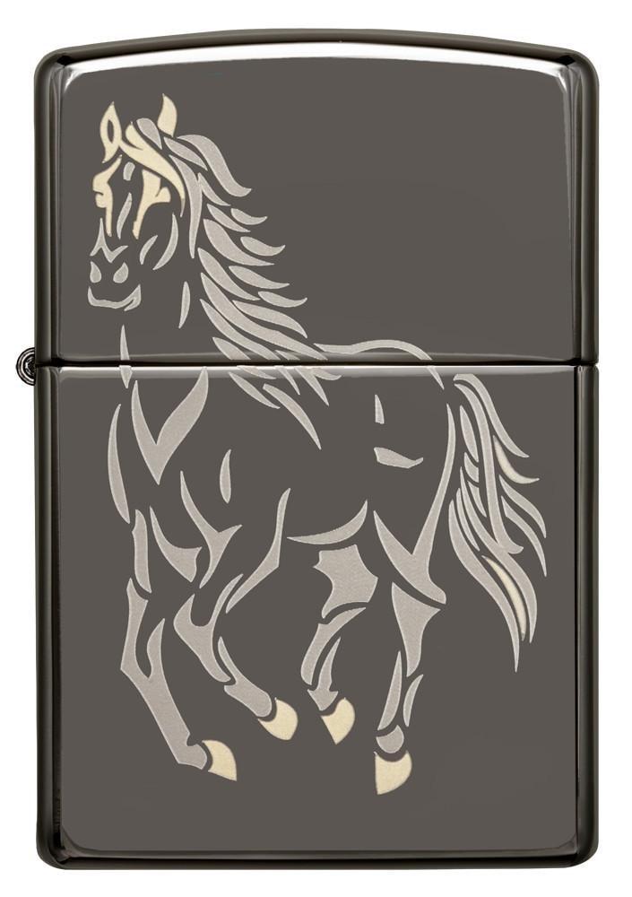 Bật Lửa Zippo Running Horse Black Ice 28645