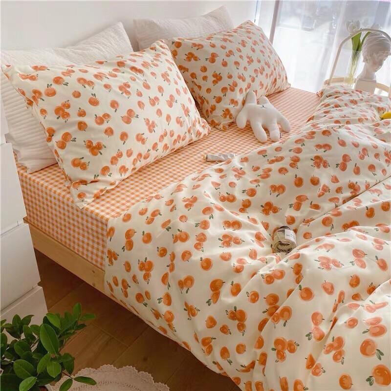 Set Cotton Living 100%cotton Hàng Nhập Khẩu Cao Cấp 4 Món Quýt Nhỏ