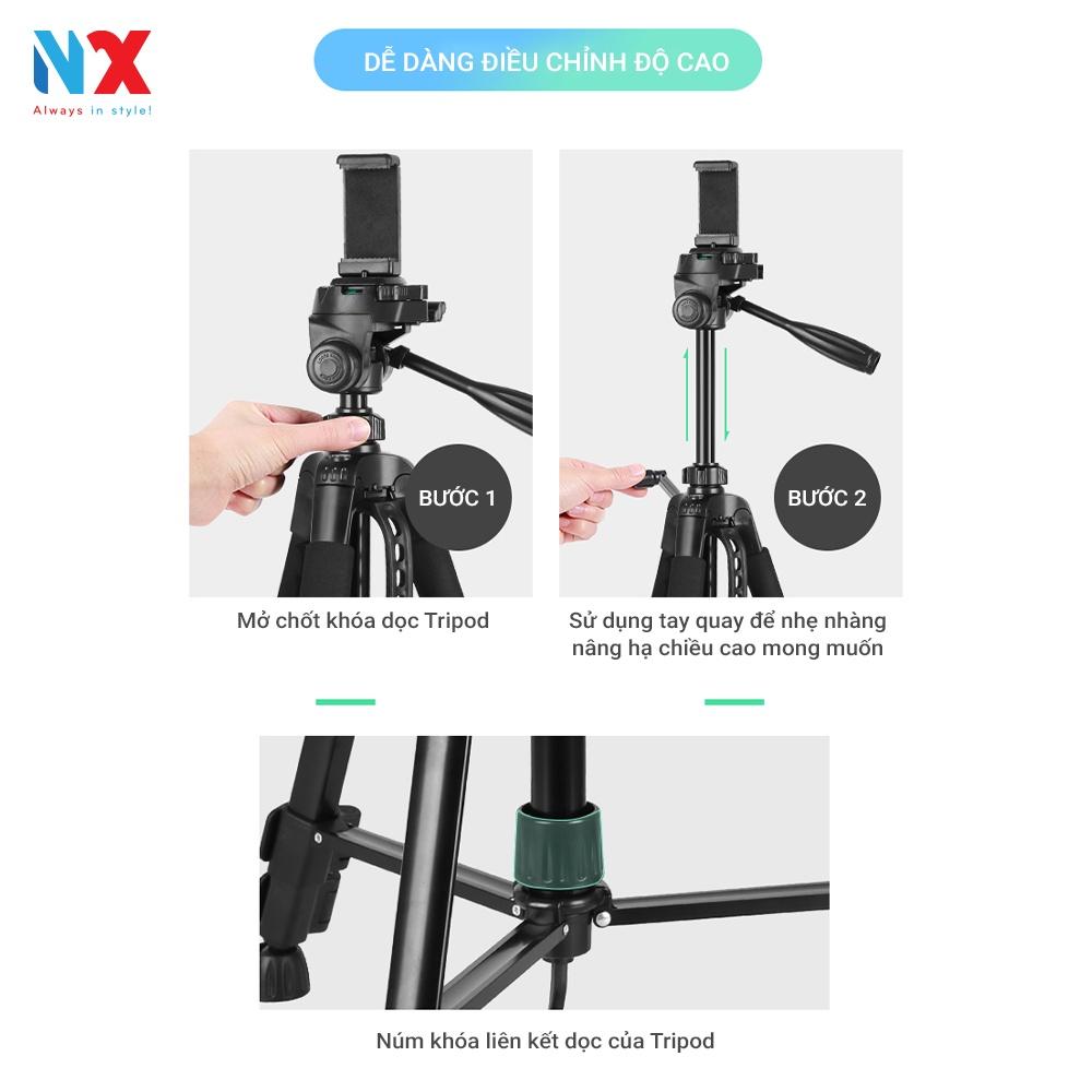 Tripod điện thoại, máy ảnh NvX 3540 chất liệu hợp kim chắc chắn