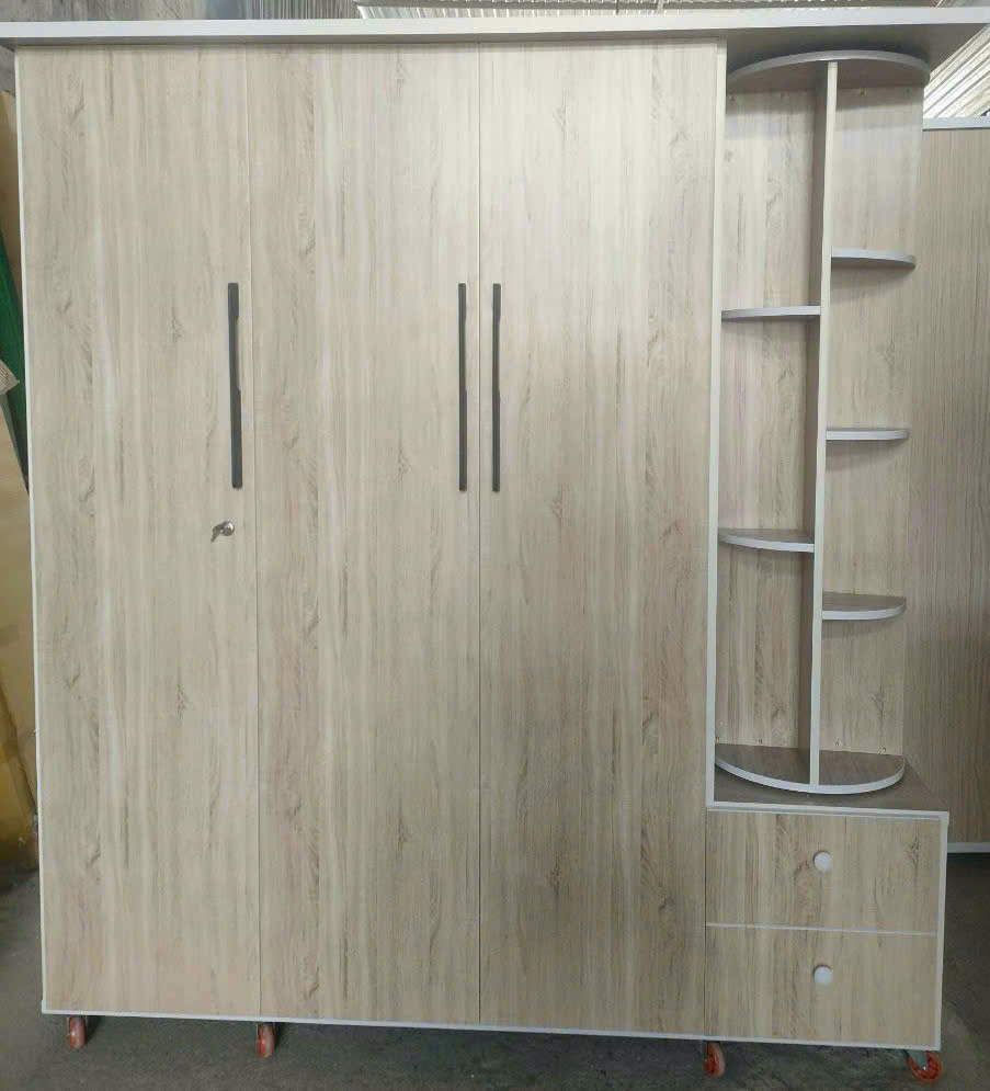 Tủ áo kèm kệ xoay ngang Tundo KT 1m6 x 1m8 x sâu 48 cm