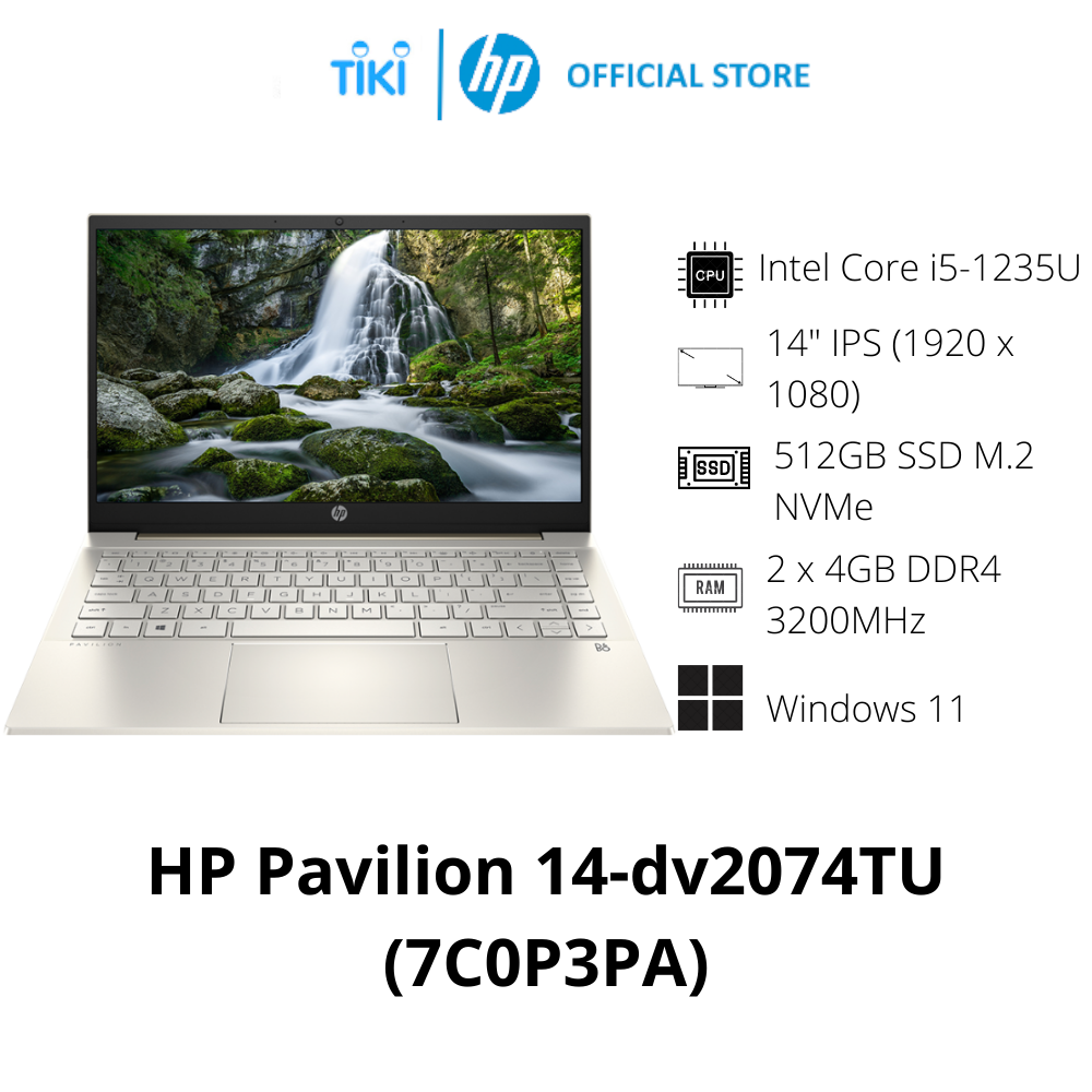 Laptop HP Pavilion 14-dv2074TU 7C0P3PA (Core i5-1235U | 8GB | 512GB | Iris Xᵉ Graphics | 14 inch FHD | Windows 11 | Warm Gold) - Hàng Chính Hãng