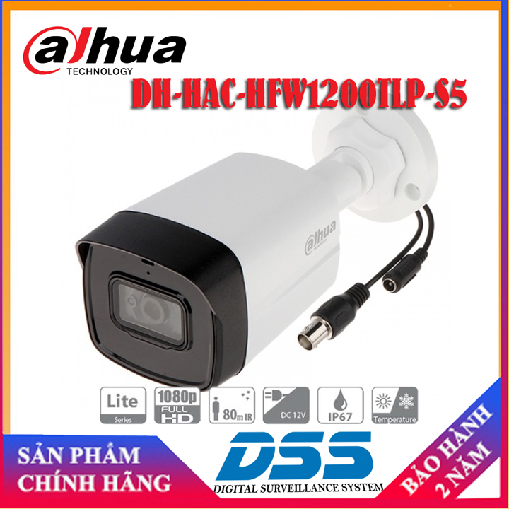 Camera HDCVI ngoài trời 2MP DAHUA DH-HAC-HFW1200TLP-S5 hàng chính hãng DSS Việt Nam