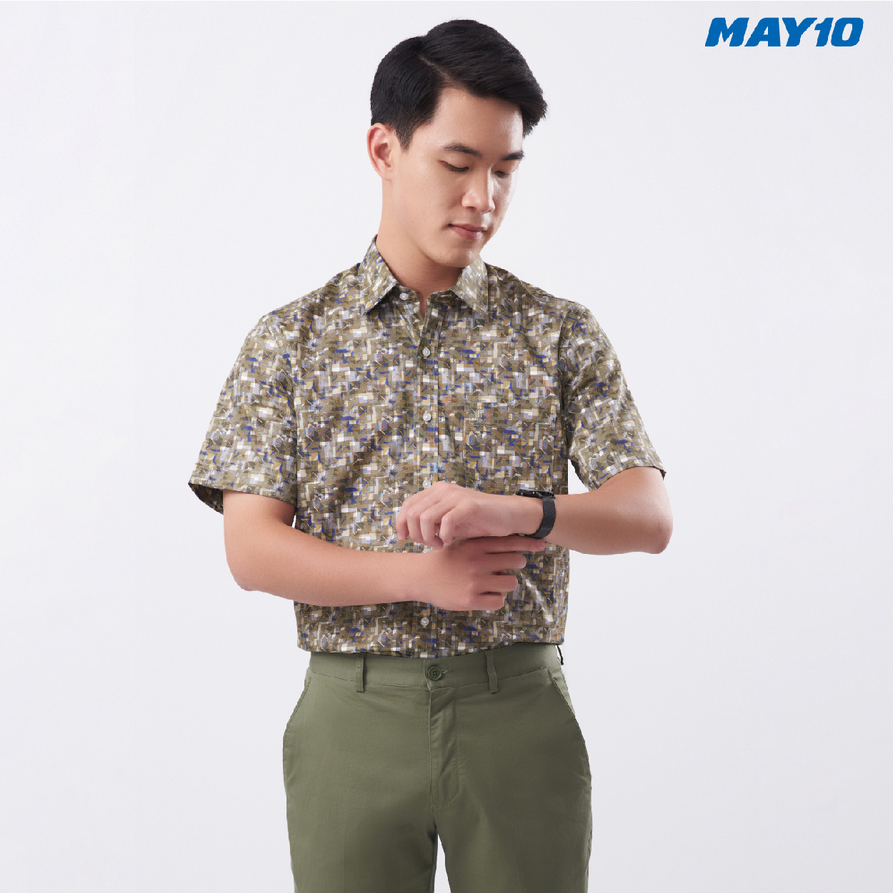 Áo sơ mi nam cộc tay May 10 form Regular mã 010119061 H115