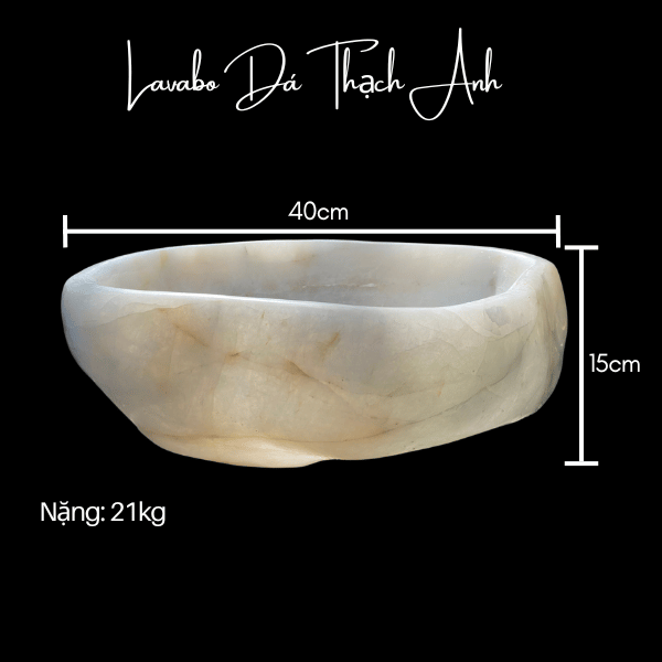 Lavabo đá thạch anh NHASAN RM04 nặng 21kg, kích thước (40 x 37 x 15 cm)