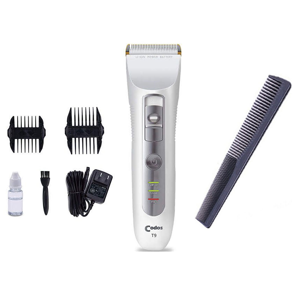 Tông Đơ Cắt Tóc Hàn Quốc CODOS T9 TẶNG LƯỢC CẮT TÓC - Máy Cắt Tóc Chuyên Nghiệp Vận Hành Êm Ái