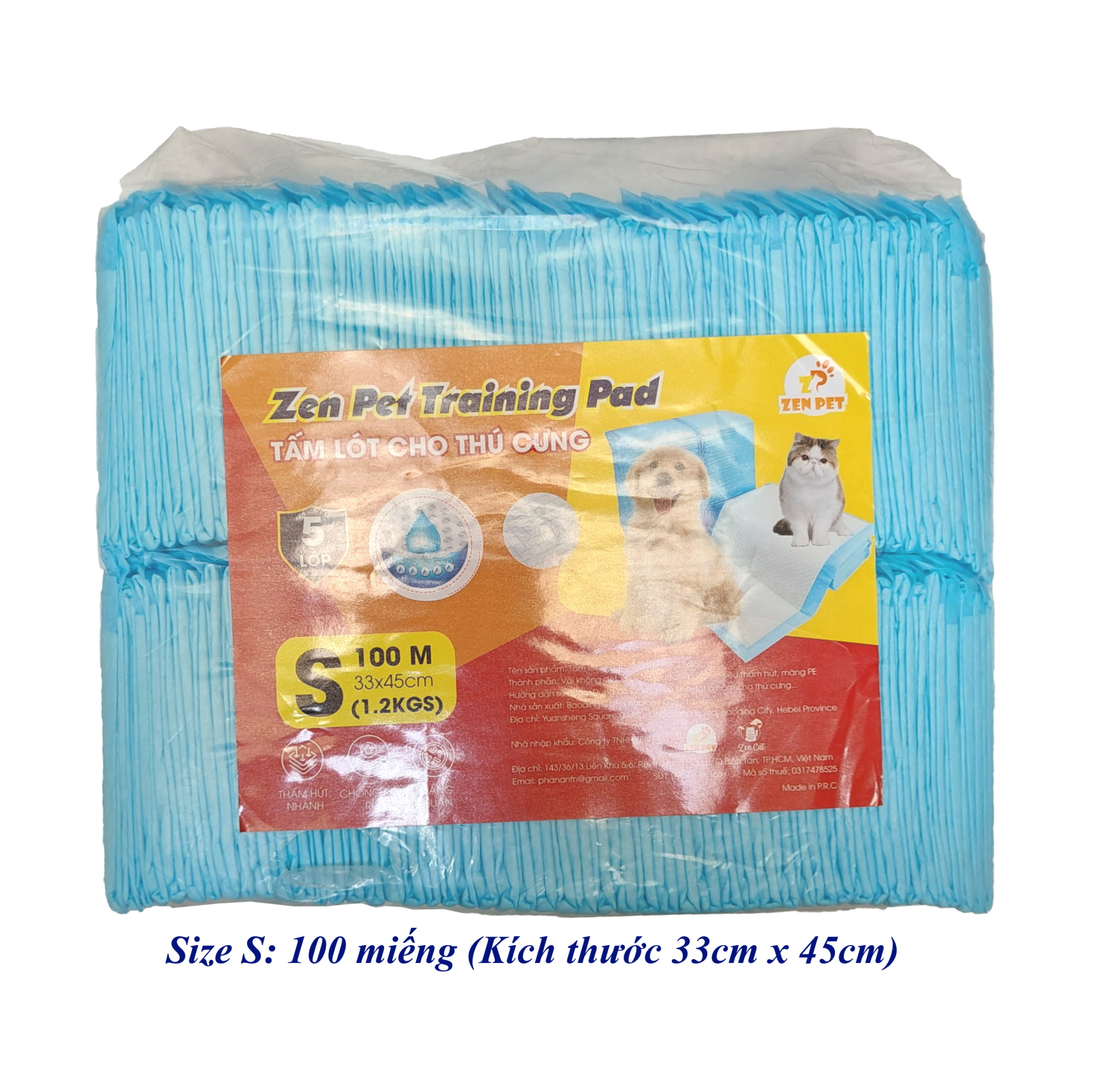 Tã lót chuồng cho Chó Mèo Zen Pet Training Pad 5 lớp Siêu thấm hút, khô thoáng, kháng khuẩn