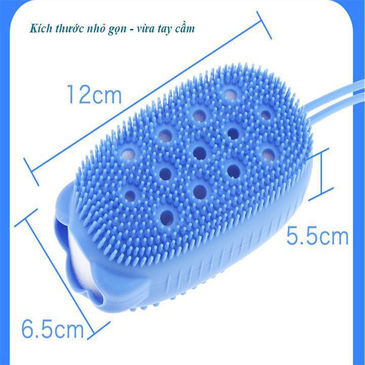 Bông tắm silicon 2 mặt tạo bọt 2 mặt tẩy da chết, tạo bọt massage body