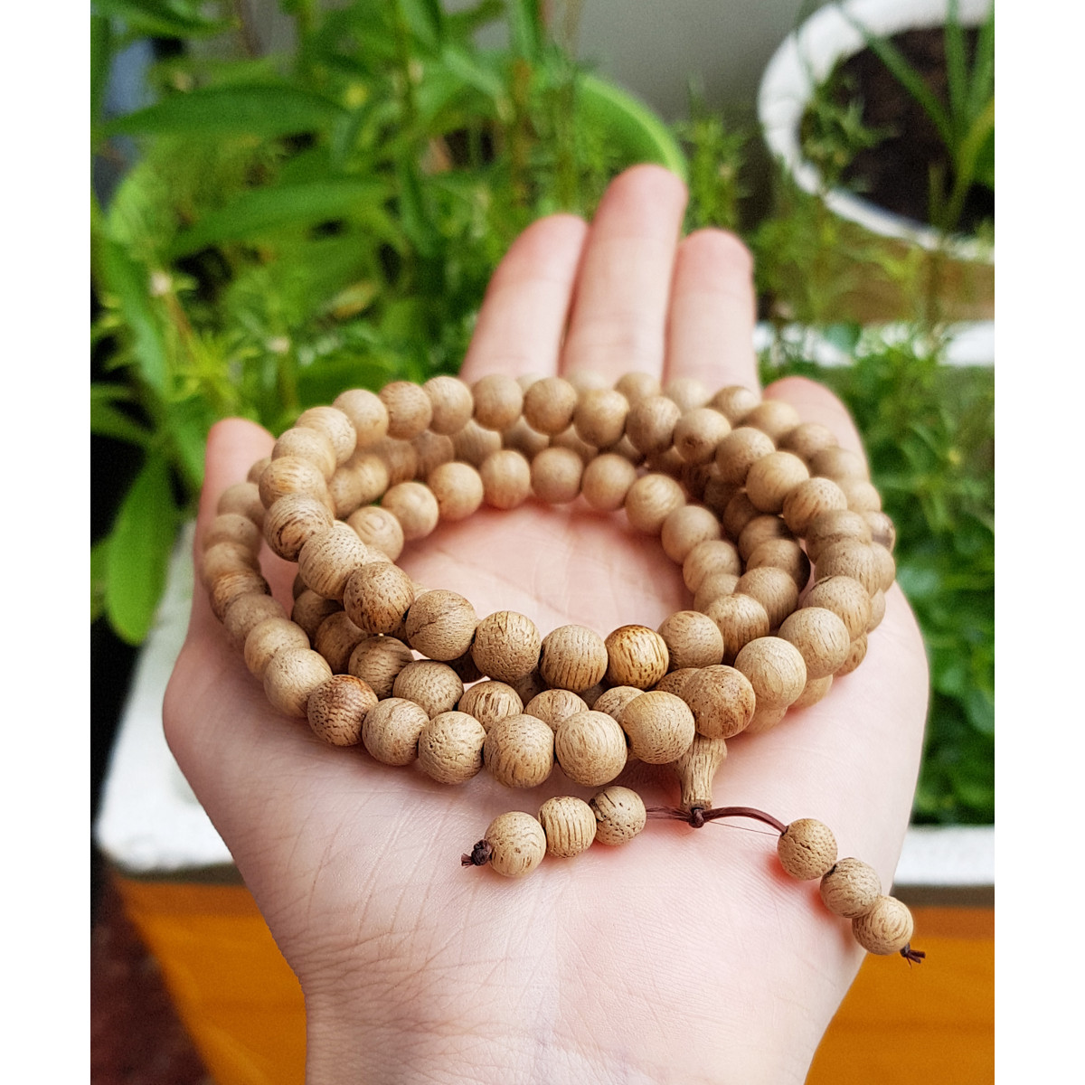 Chuỗi trầm hương dó vườn 7mm - tràng hạt tịnh độ 108 hạt