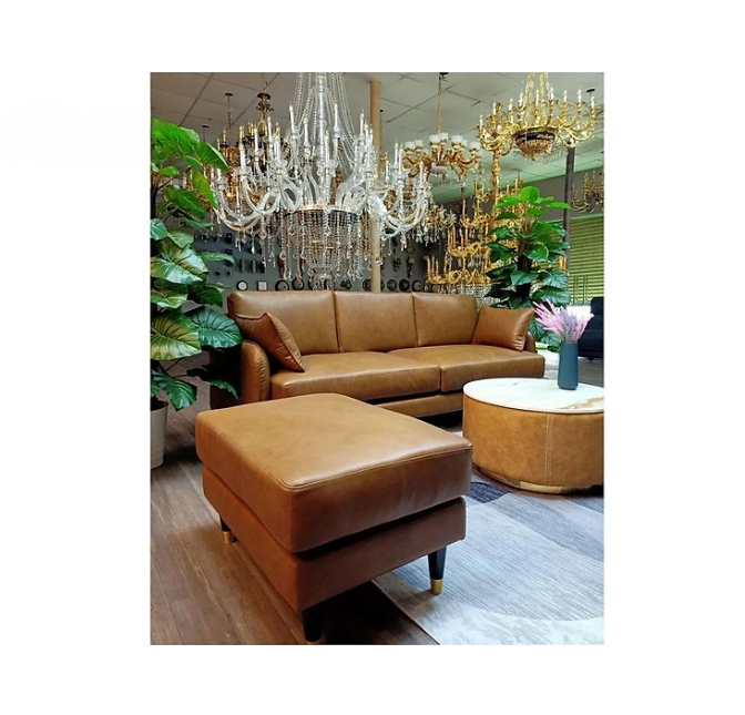 Sofa băng da bò Italy Tundo màu vàng SFBCT14 2m1 hàng cao cấp chuẩn da bò nhập khẩu Ý