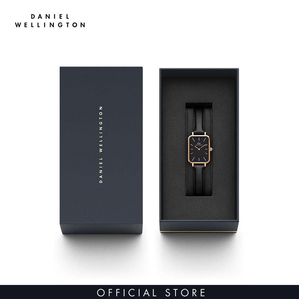 Đồng hồ Nữ Daniel Wellington dây da - Quadro Pressed Sheffield 20x26mm DW00100435