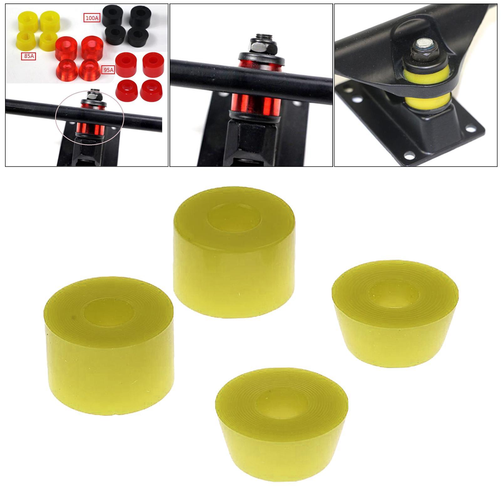 2x 4 Pieces Skateboard Bushings Longboard Truck Bushings Skateboard Cup Washers for Skateboard Trucks - Yellow 85A
