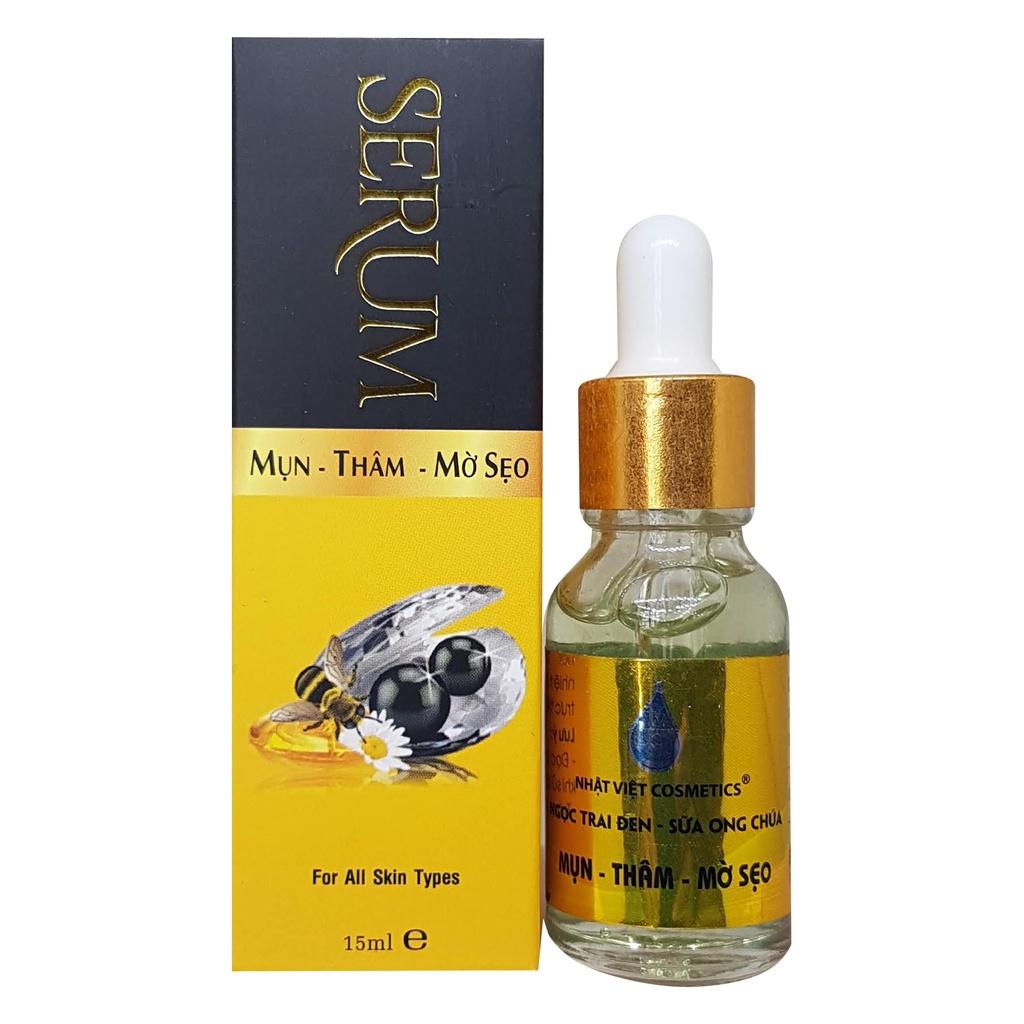 SERUM MỤN THÂM MỜ SẸO NGỌC TRAI ĐEN SỮA ONG CHÚA NHẬT VIỆT COSMETICS 15ML