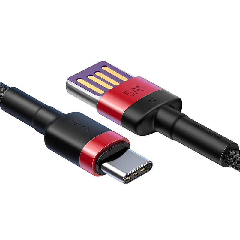 Cáp sạc nhanh Baseus Cafule Double-side Type C HW Super Fast Charge Cable (5A/40W, Double-sided ) - Hàng chính hãng