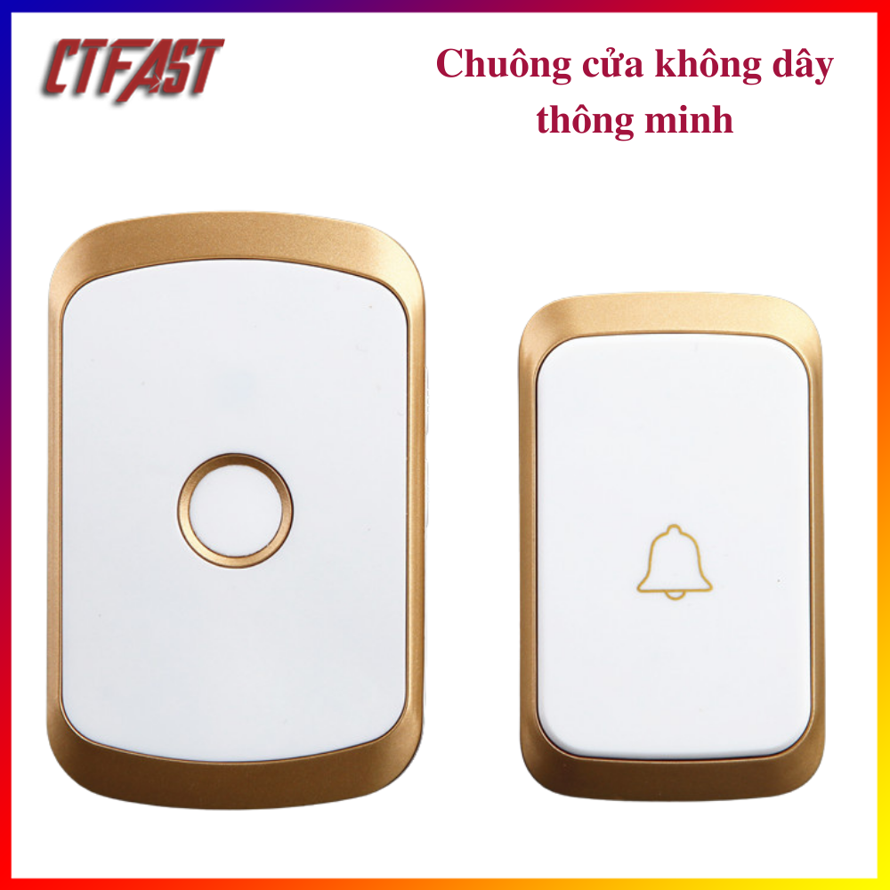 Chuông cửa không dây thông minh CTFAST CAZI - 01, chống nước, khoảng cách sử dụng hiệu quả 300 mét, 36 bài nhạc chuông - hàng chính hãng