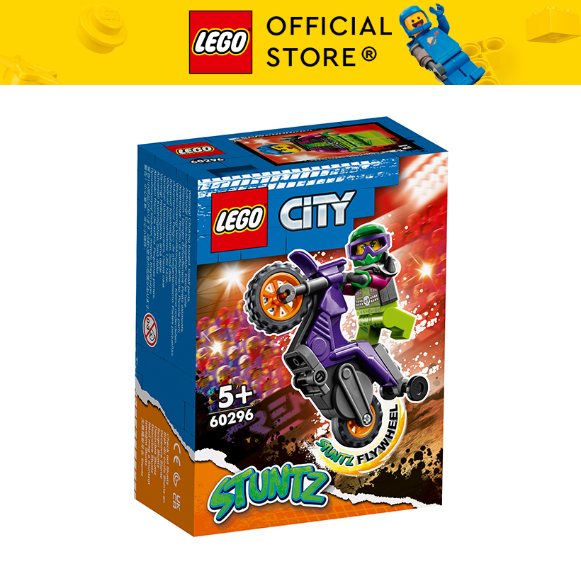 LEGO City 60296 Xe đua mô tô trình diễn một bánh (14 chi tiết)