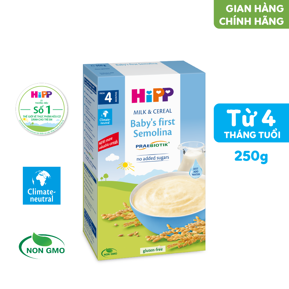 Bột Ăn Dặm Dinh Dưỡng Sữa - Ăn Dặm Khởi Đầu Hipp Organic 250G