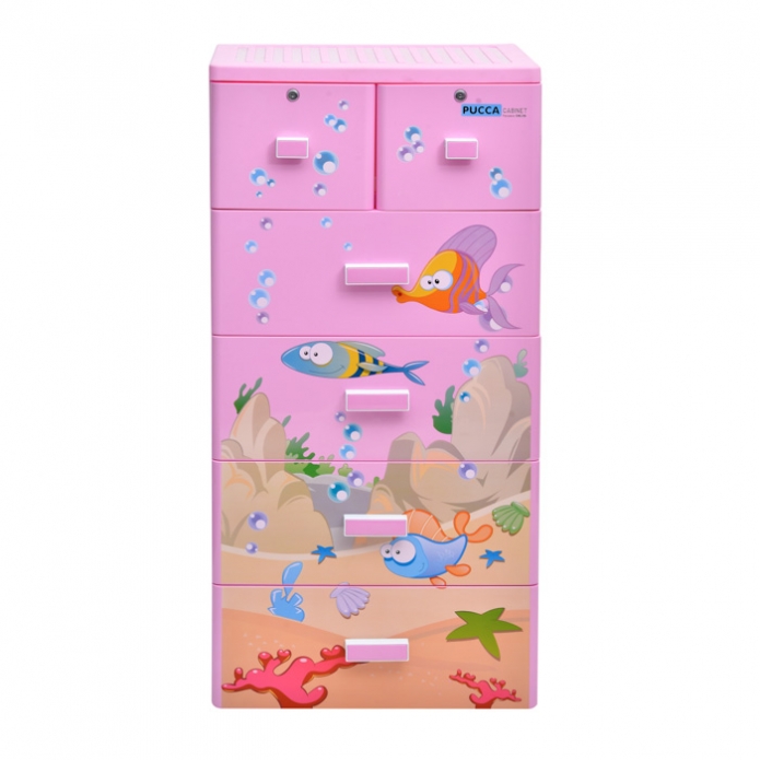 TỦ ĐỰNG QUẦN ÁO PUCCA SONG LONG 5 TẦNG CÓ KHÓA - MÀU NGẪU NHIÊN