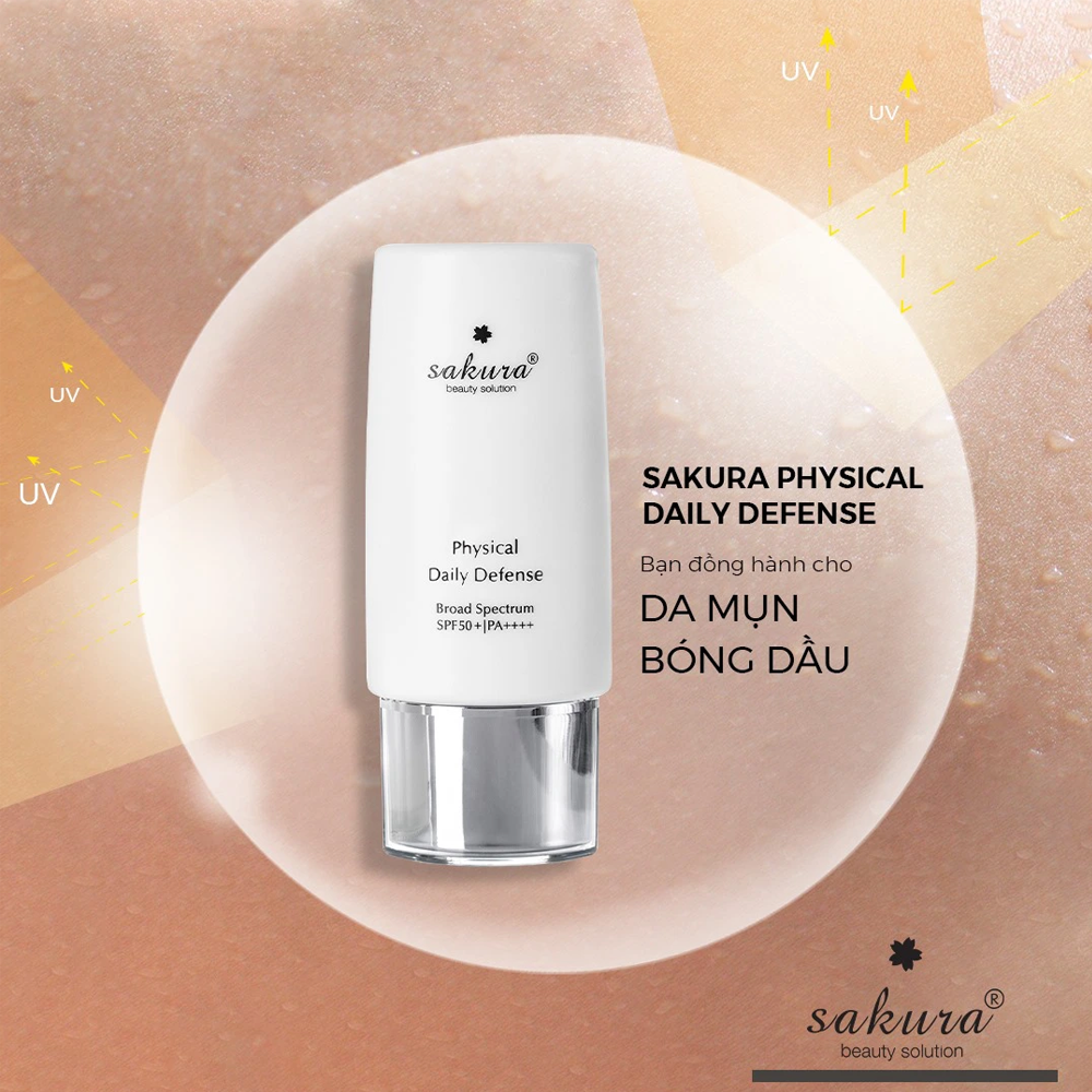 Kem chống nắng vật lý Sakura Physical Daily Defense SPF50+ PA++++ 60gr