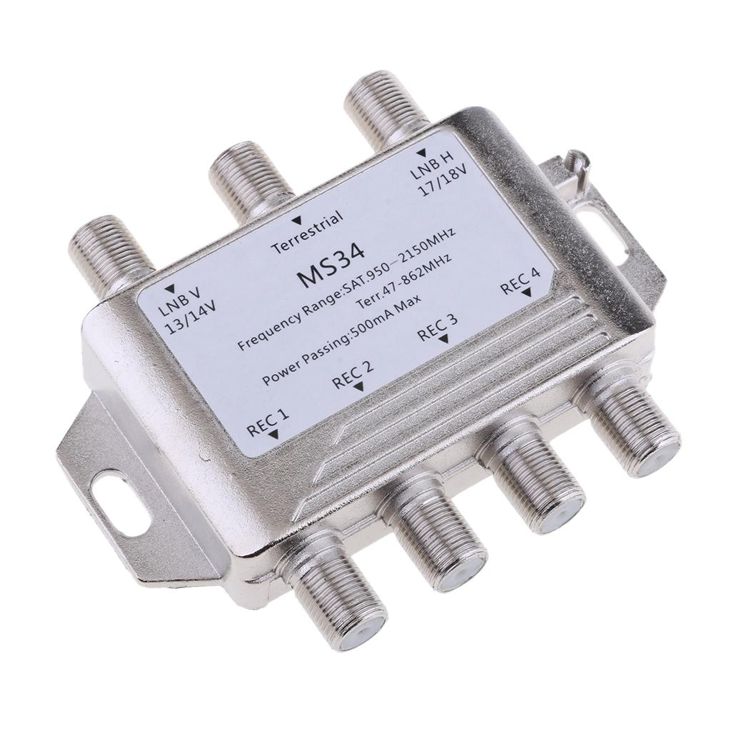 Satellite Switch Max 4 Output Multi Video Path Multi Switch MS34 Silver