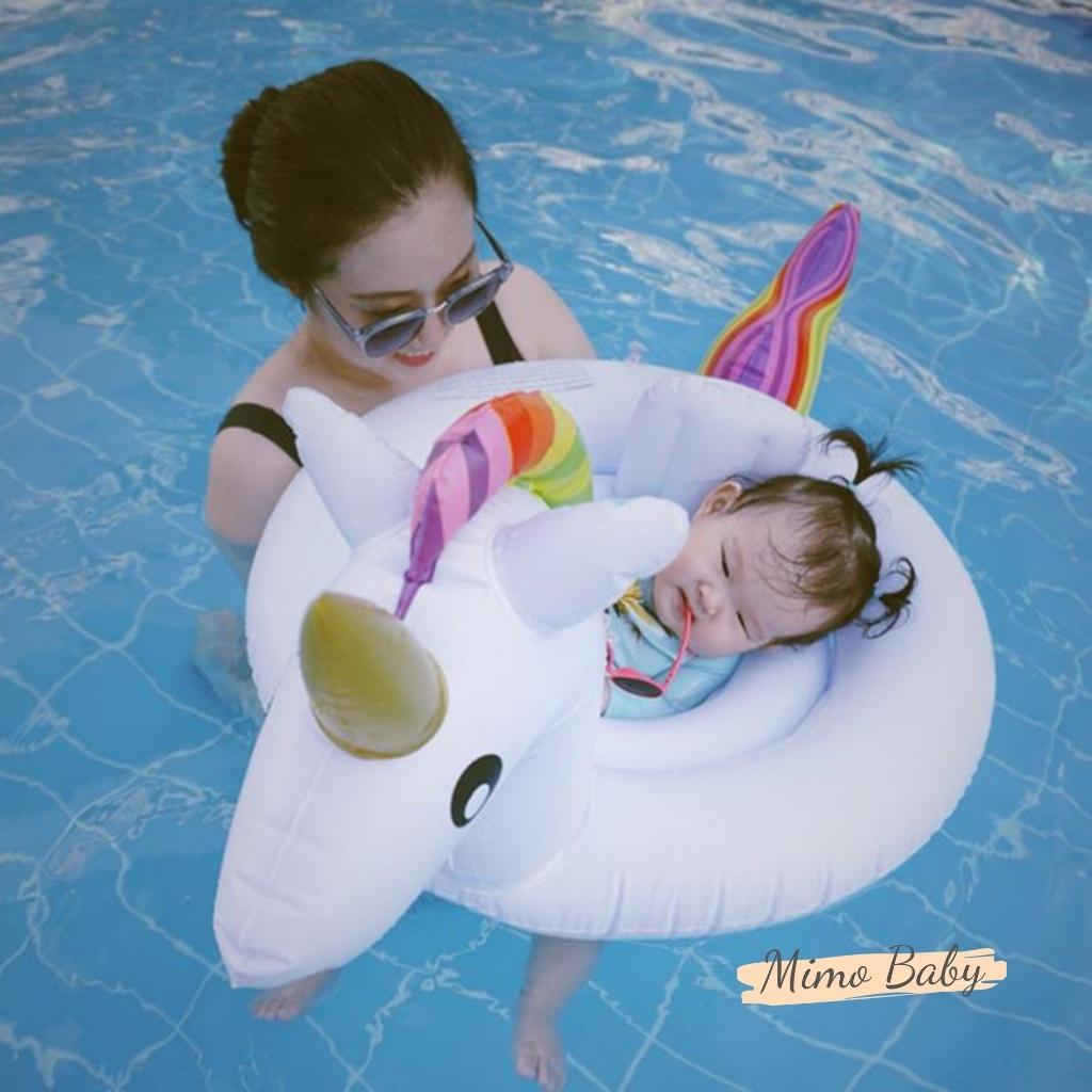 Phao bơi hình kì lân dễ thương, an toàn chống lật cho bé PB09 Mimo Baby