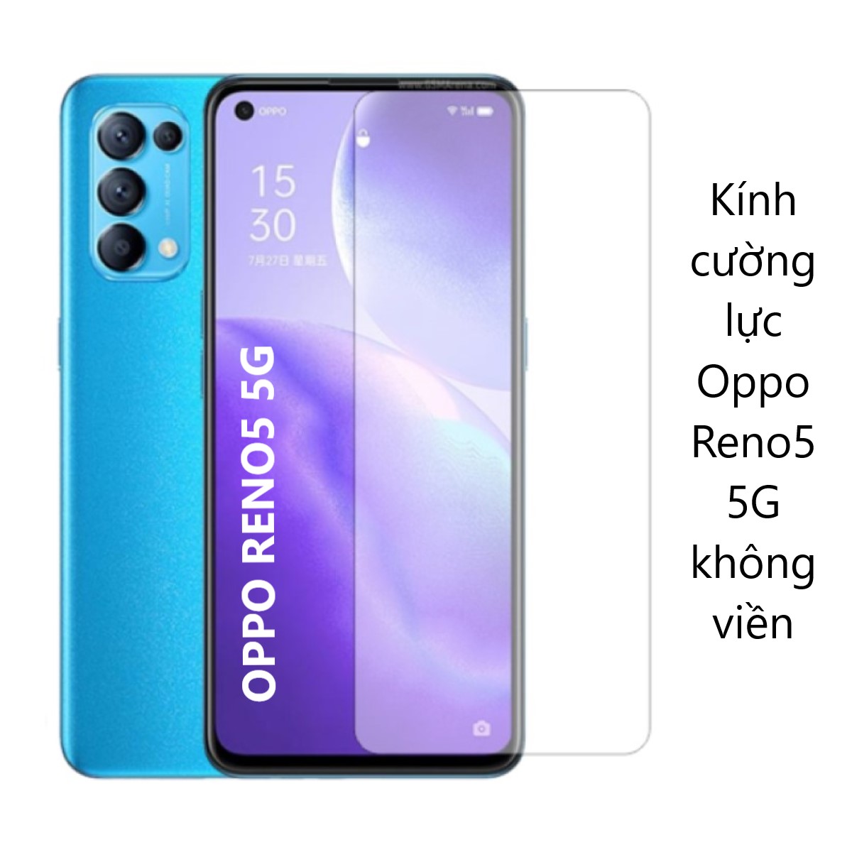 Kính cường lực cho Oppo Reno 2 3 4 5 6 7 8 9 10 F T 5G 4G không viền màu