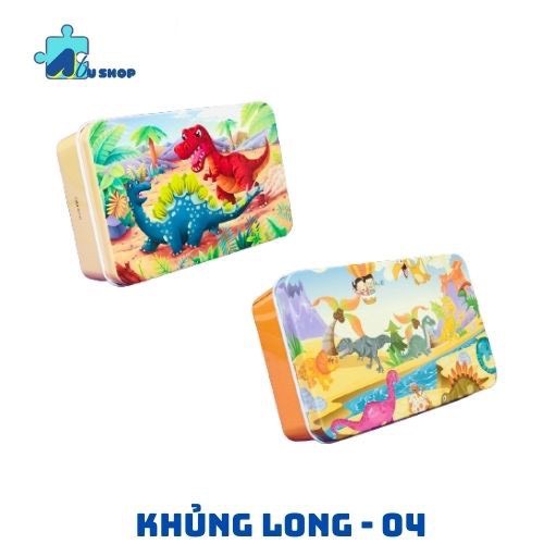 Đồ chơi GHÉP HÌNH 60 MẢNH HỘP SẮT thông minh cho bé - Đồ chơi xếp hình cho bé trai bé gái trí tuệ