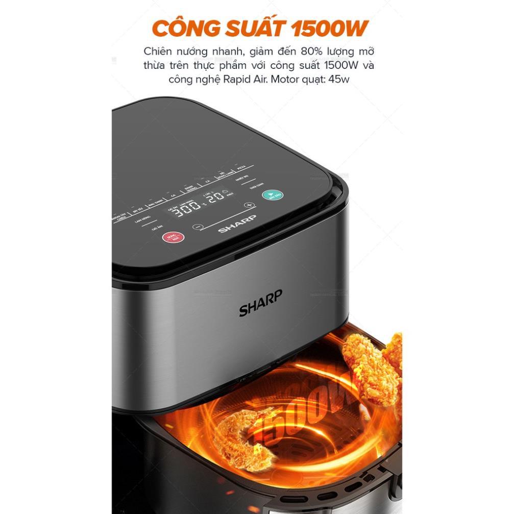 Nồi Chiên Không Dầu Sharp KF-AF50EV-ST Chống Dính 5L Công Suất 1450W - Hàng chính hãng