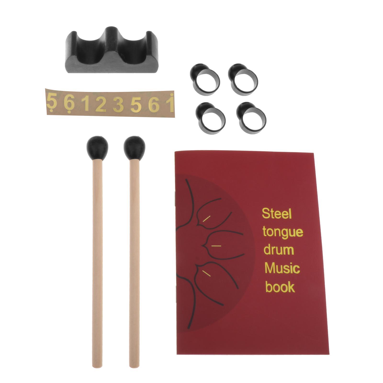 Steel Tongue Drum 6 inches 8 Notes C-Key Handpan Drum with Bag, Mallets Finger Sleeve for Musical Education Concert Yoga Meditation