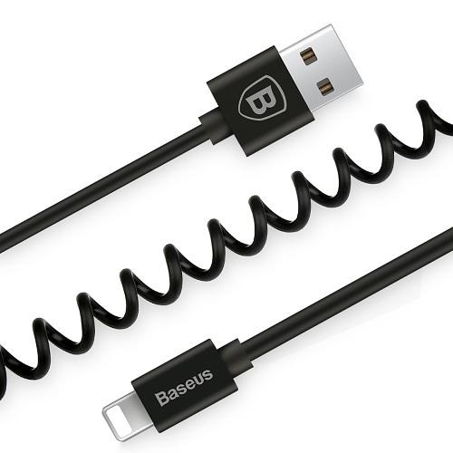 Cáp sạc nhanh 1.8A Baseus Elastic chân Lightning dây xoắn lò xo siêu bền cho iPhone/iPad dài 160cm - Hàng chính hãng