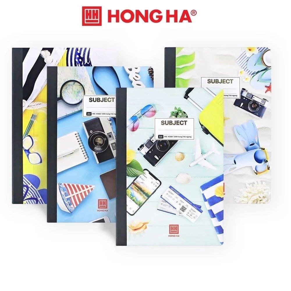 Lốc sổ bìa bồi A4 Patterns Hồng Hà may gáy kẻ ngang có lề 4586 / 4587 / 4588 / 4589