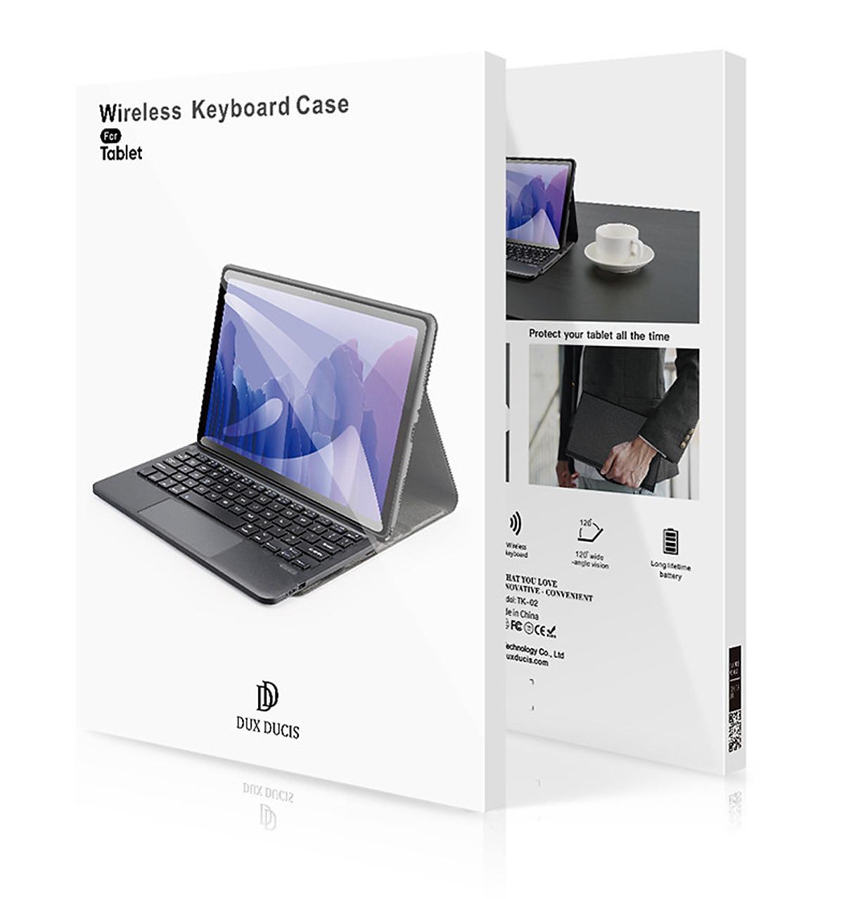 Bao da danh cho Samsung Galaxy Tab S9, Tab S9 Plus, Tab S9 FE, Tab S9 Fe Plus kèm bàn phím bluetooth có bàn di chuột TouchPad hiệu Dux Ducis - Hàng nhập khẩu