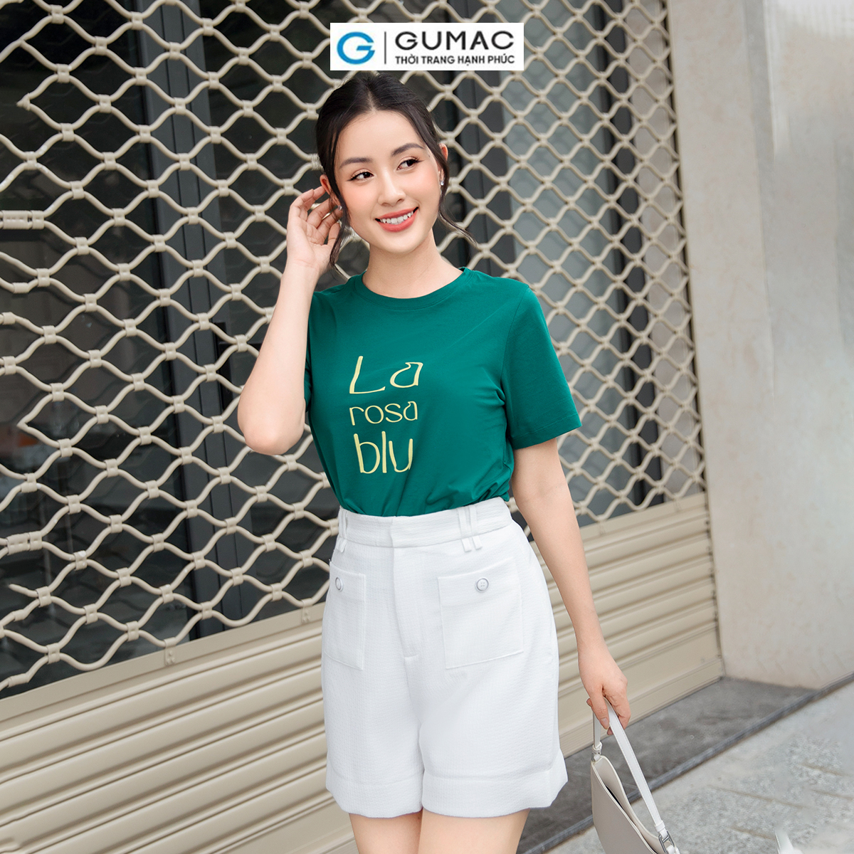 [BST MỚI THÁNG 9] Áo thun nữ tay ngắn in chữ dày dặn trẻ trung thoải mái GUMAC LATD0902