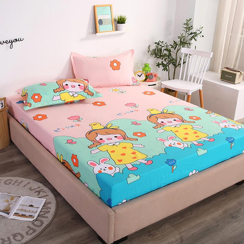 1 Chiếc Hoạt Hình 100% Nguyên Chất Giường Cotton, trang Bị Tấm Với Thun Chăn Ga Gối Bé Gái Nữ Hoàng Kích Thước Giường Nệm Bao Bedsheet