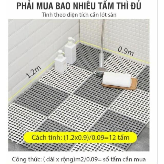 THẢM NHỰA LỖ GHÉP KHÁNG KHUẨN, CHỐNG TRƠN, TRƯỢT 30x30cm