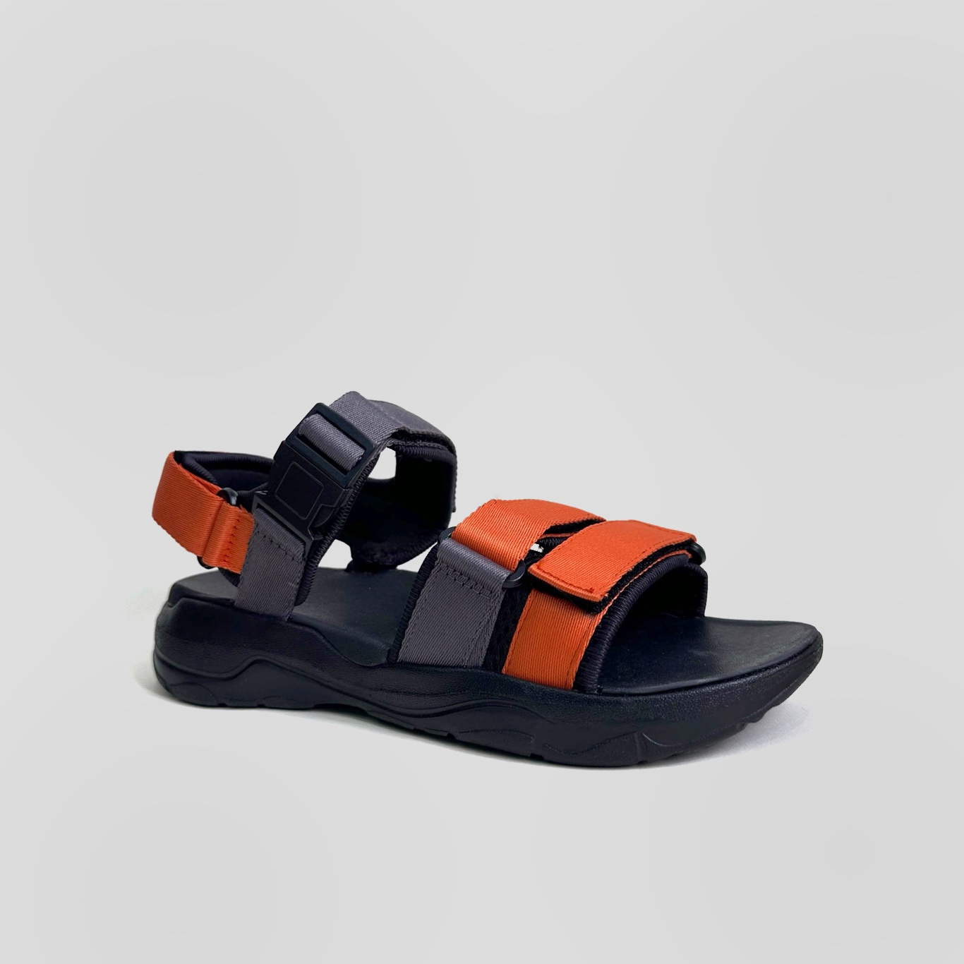 Giày Sandal Nam Nữ Unisex The BiLy Quai Ngang Dây Dù Đế IP Siêu Êm Nhẹ Màu Xám Cam-BL05