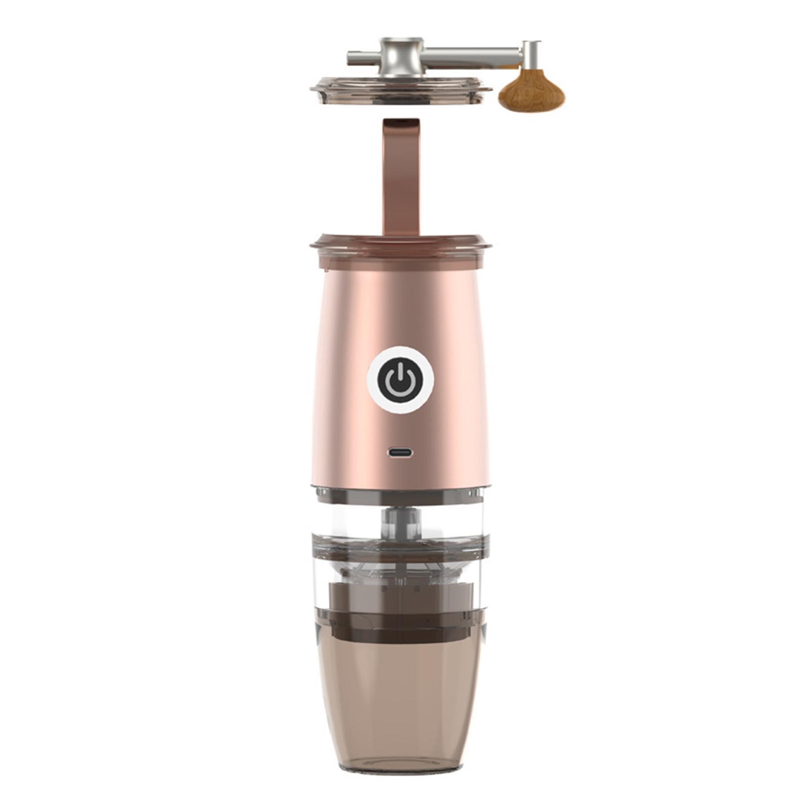 Coffee Bean Grinder Portable Rechargeable Small with Brush Mixer for