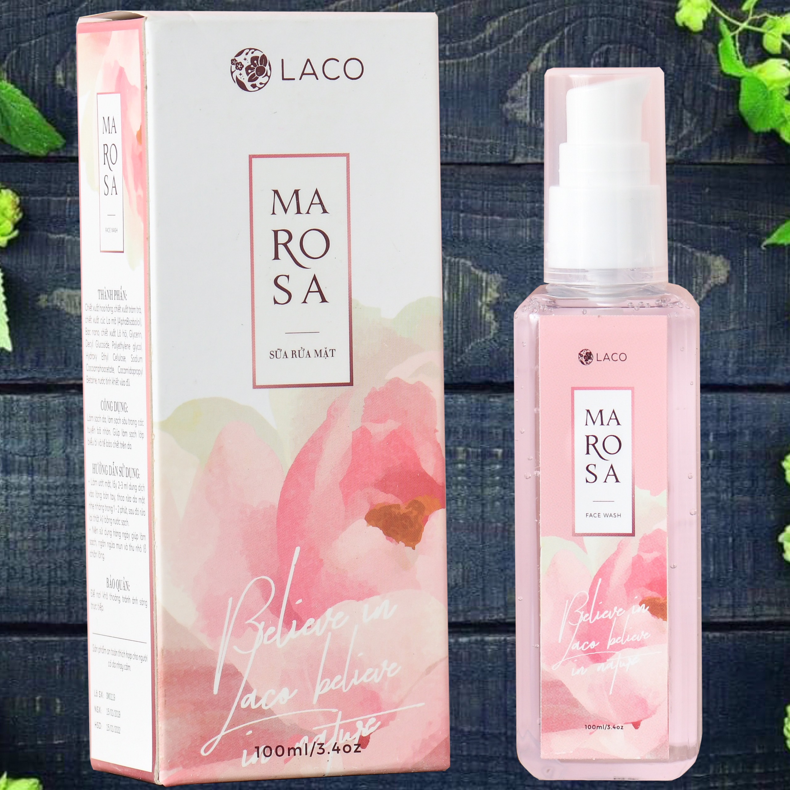 Sữa Rửa Mặt Laco Marosa Sạch da Ngừa Mụn Dưỡng Ẩm  Chiết Xuất Từ Thảo Mộc Tự Nhiên Phù Hợp Với Mọi Loại Da Dùng Cho Cả Nam Và Nữ Chai 100ml