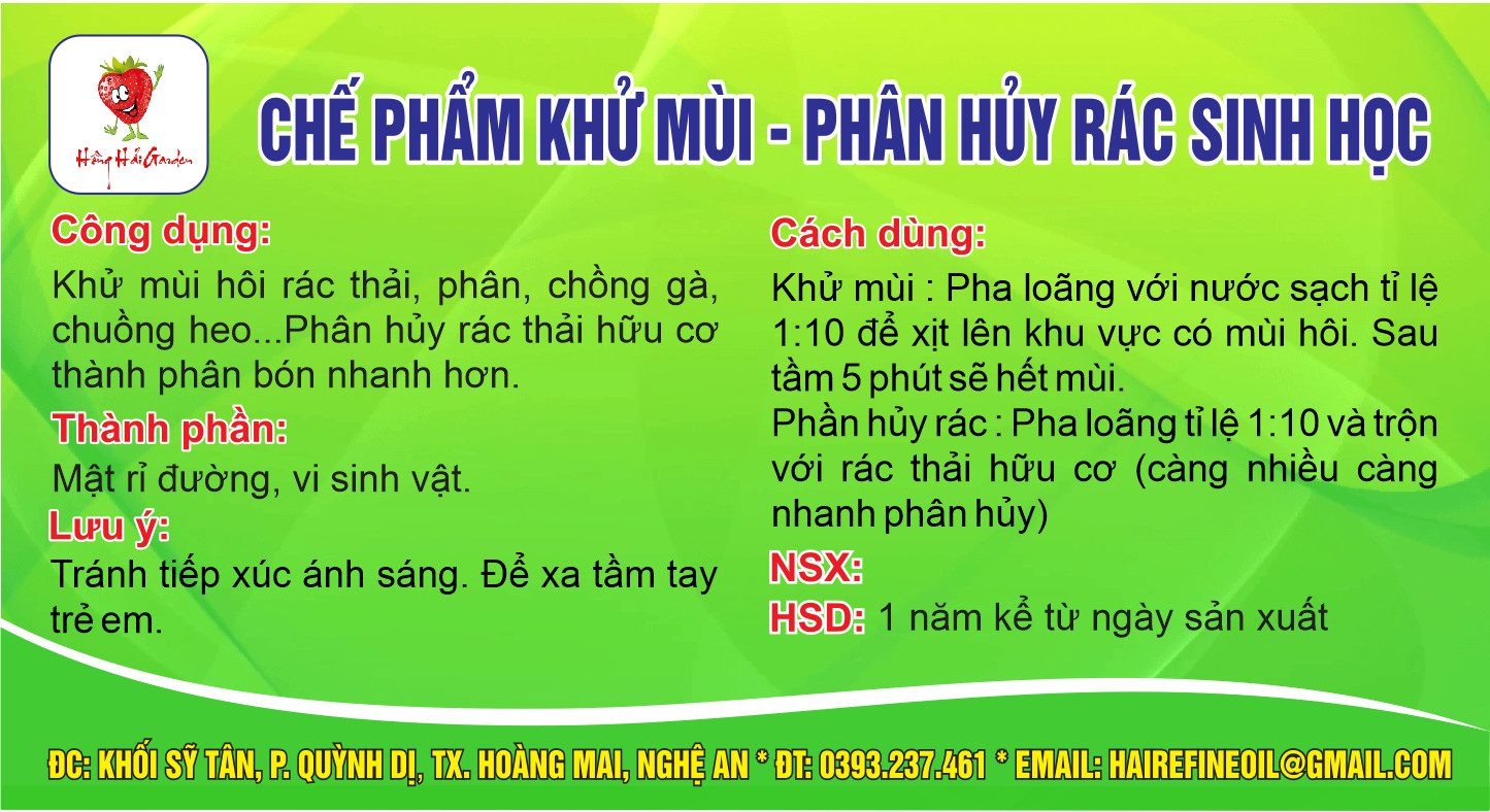 Chế phẩm khử mùi phân hủy rác sinh học chai 5l