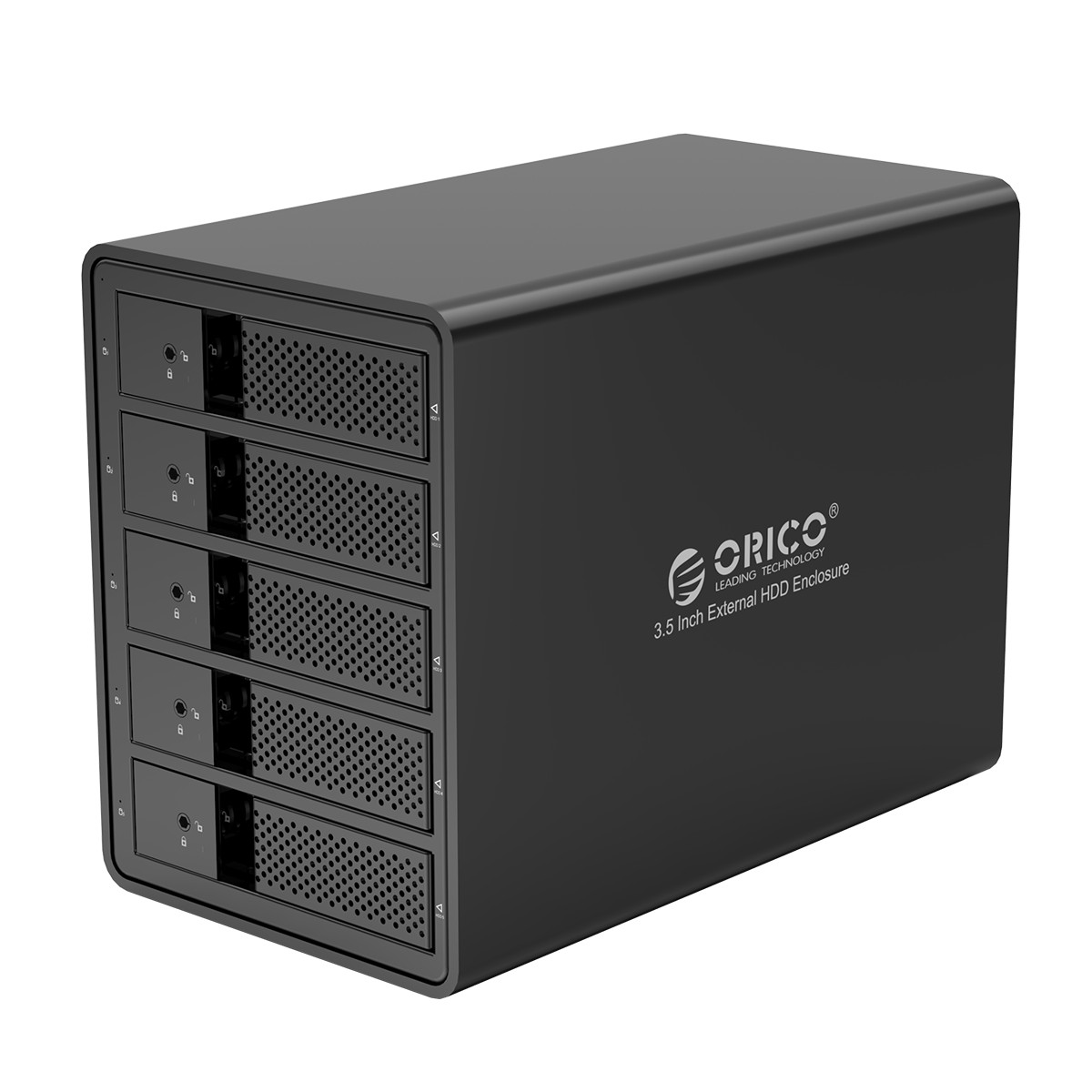Hộp ổ cứng 3.5"" 5 khe cắm SATA 3 USB 3.0 Type B ORICO 9558U3-BK Hàng Chính Hãng