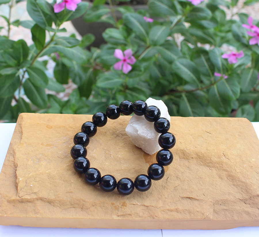 Vòng tay Đá Núi Lửa Obsidian tự nhiên cho Tuổi Thìn 12ly AKO5