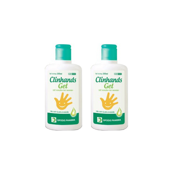 Bộ 2 chai Dung dịch sát khuẩn nhanh bàn tay Clinhands Gel  70ml