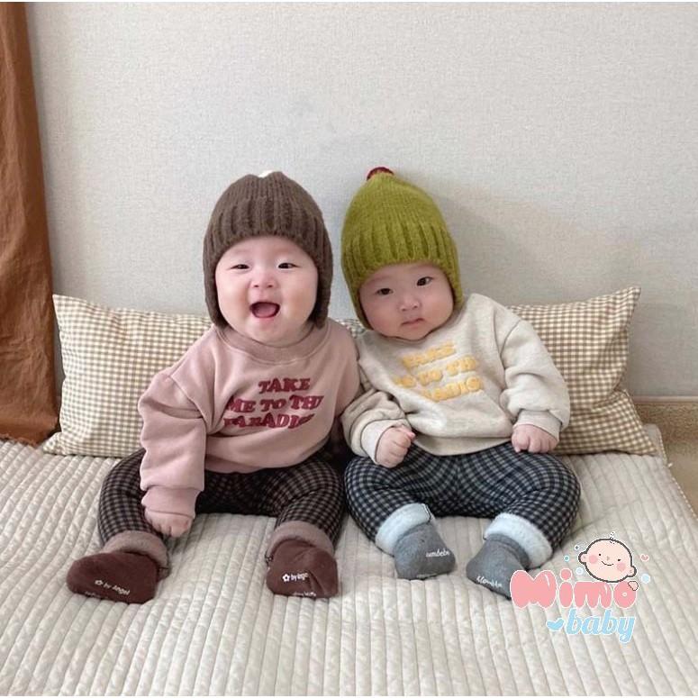 Mũ len quả bông style hàn quốc siêu cute cho bé