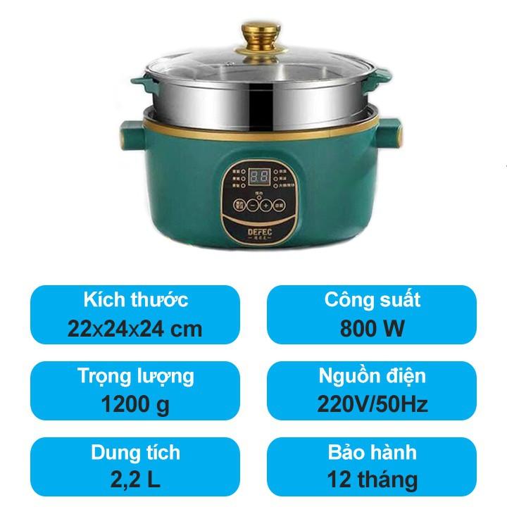 Nồi Lẩu Điện Đa Năng Chống Dính Shanban 24cm Kèm Giá Hấp Inox, Nồi Cơm Điện, Chiên Sào, Nấu Canh