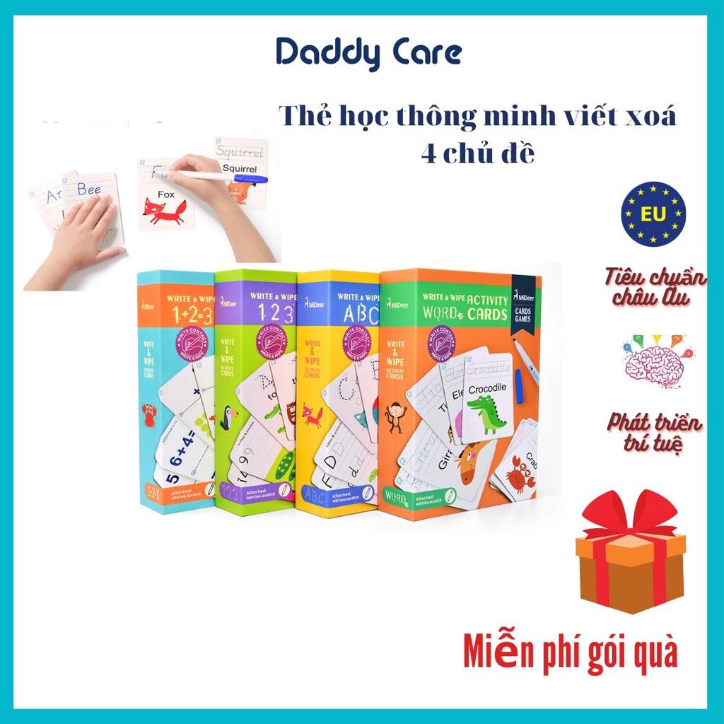 Bộ Thẻ Học Thông Minh Cho Bé Học Viết Và Xóa Được Midder Wipe Cards, Đồ Chơi Trí Tuệ Trẻ Em 3,4,5,6 Tuổi( Có 4 Chủ Đề