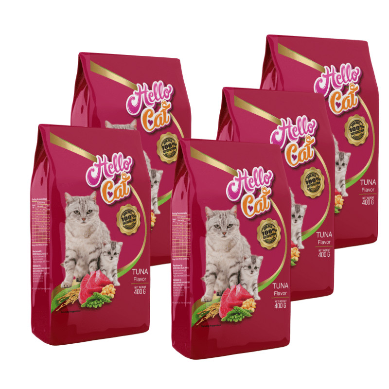 ( Combo 5 Gói ) Thức Ăn Cho Mèo Vị Cá Ngừ - Hello Cat Tuna 400G