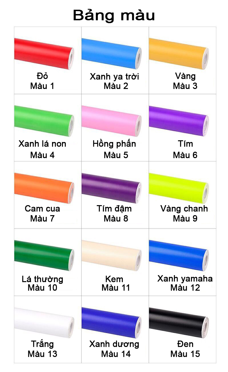 Decal khổ 60 màu trơn khổ (60cm x 1m)