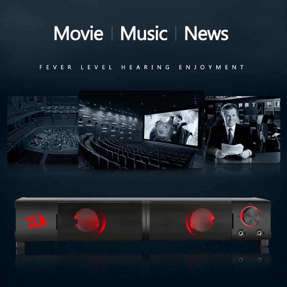 REDRAGON Orpheus GS550 aux 3.5mm âm thanh vòm stereo âm nhạc loa thông minh cột âm thanh thanh máy tính PC home notebook TV loa